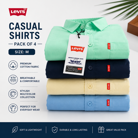 Casual Shirts (Multicolor, M) (Pack of 4)