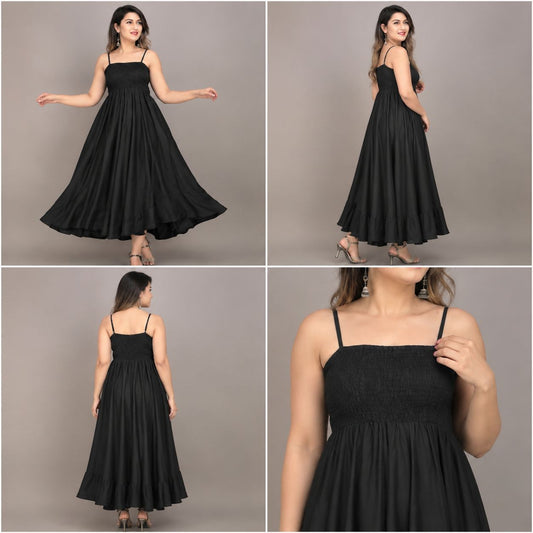 Women Maxi Black Full Length Dress