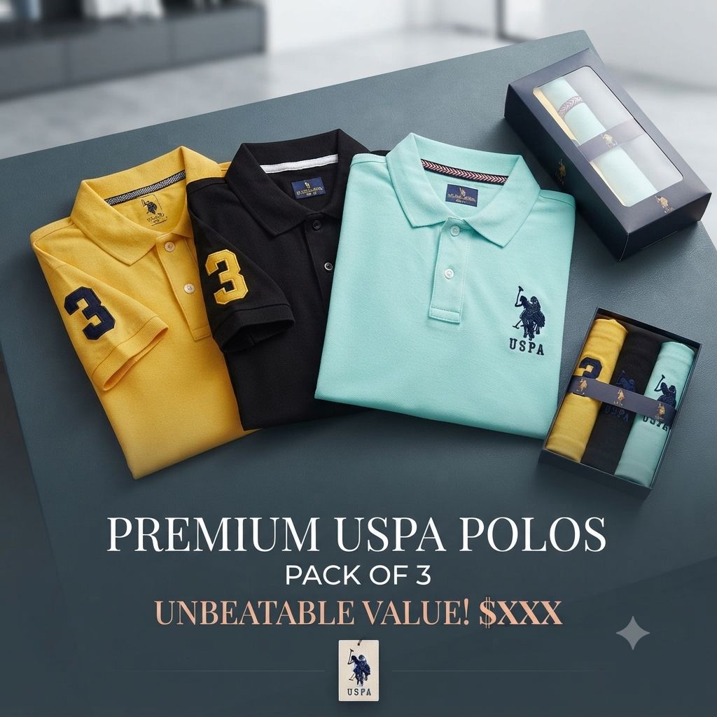 Polo Neck T-Shirt for Men (Multicolor, M) (Pack of 3)