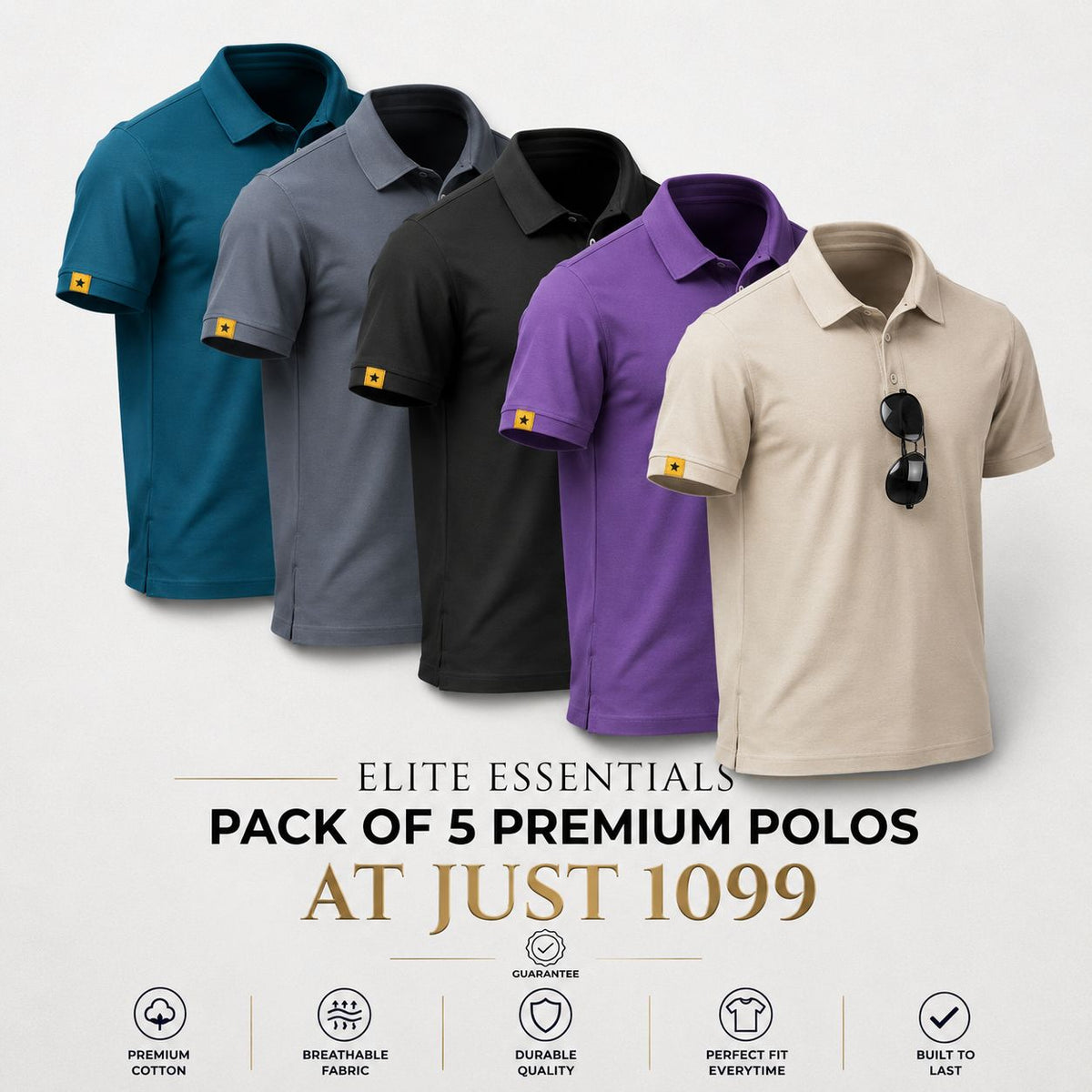 pack of 5 polo tshirt